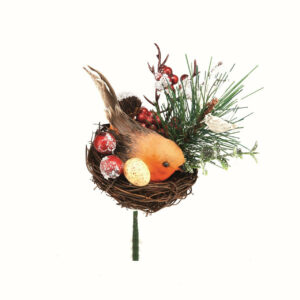 Robin in nest for Christmas tree decoration
